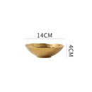 Axyaa Frosted Golden Ceramic Dinner Plate Steak Pasta Salad Dessert Bowl Molecular Cuisine Specialty Tableware.