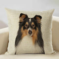 Axyaa Nordic Dog Decorative Cushion Cover 45x45cm, Linen Sofa Pillow Cover