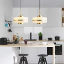 Axyaa Milky Glass Pendant Light Ceiling Lamps for Kitchen Dining Living Room
