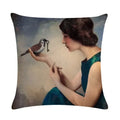 Axyaa Fairy Girl Linen Pillowcase for Home Decor 45X45CM