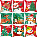 Axyaa Christmas Cushion Cover 45x45cm Snowman Santa Noel Navidad Happy New Year