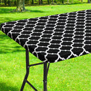 Axyaa Waterproof Elastic Vinyl Tablecloth 30x72 for Party Decor, Picnic, Camping, Outdoor