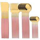 Axyaa 24Pcs Stainless Steel Cutlery Set Dinnerware Flatware Knife Fork Spoon