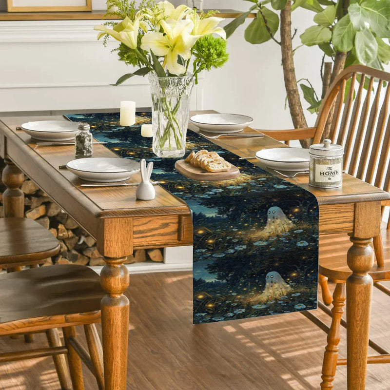 Rustic Halloween Plants Table Runner for Wedding Party & Home Decor by Axyaa