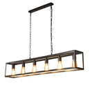 Axyaa Retro Industrial Chandelier: Black Wrought Iron Lighting for Dining & Living Room