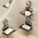 Axyaa Suction Cup Soap Holder Wall Bathroom Dish Box Drainage