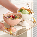 Axyaa High-Footed Golden Trim Dessert Bowl for Ice Cream and Macarons