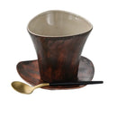 Axyaa Red Wood Grain Ceramic Coffee Cups - Home & Office Decor, Hand-washed & Branded
