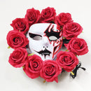 Axyaa Light-Up Phantom of the Opera Halloween Wreath for Scary Front Door Decor