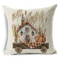 Axyaa Pumpkin Linen Pillow Cover Farmhouse Decor Sofa Car Cushion Case