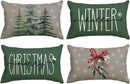 Axyaa Merry Christmas Tree Green Pillowcase - Holiday Decorative Lumbar Pillow