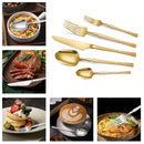 Axyaa 30-Piece Stainless Steel Tableware Set with Golden Waist Design