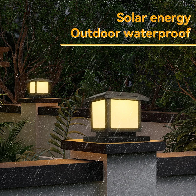 Axyaa Solar Lamp Pillar Light for Outdoor Landscape Decor