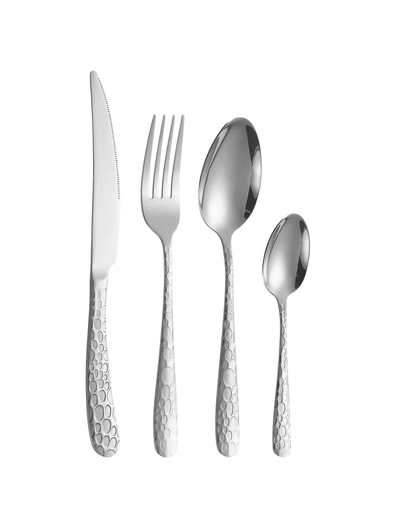 Axyaa Stainless Steel Tableware Set: Knife, Fork, Spoon - Household Dining Set