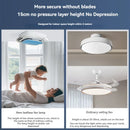Axyaa Leafless Fan LED Ceiling Light for Modern Bedrooms, Living Rooms, and Dining Rooms