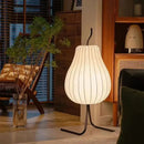 Axyaa Silk Pear Shape Floor Lamp - Wabi-sabi LED Lighting for Bedroom and Living Room
