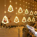 Axyaa Christmas LED Star Circle Fairy Lights USB Curtain Decor