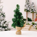 Axyaa Mini Tabletop Christmas Tree Burlap Base Home Office Holiday Decor