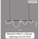 Axyaa Modern Long Hose LED Ceiling Chandelier for Dining Room Kitchen Bar