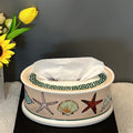 Axyaa Shell Ceramic Tissue Box: Modern Home & Hotel Paper Holder