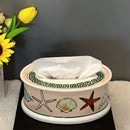 Axyaa Shell Ceramic Tissue Box: Modern Home & Hotel Paper Holder