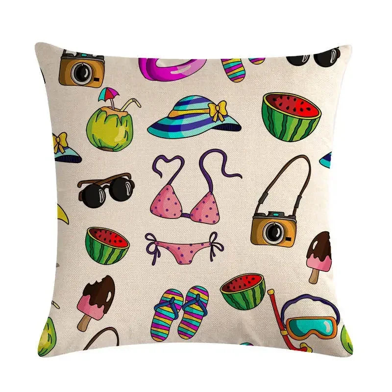 Nordic Cartoon Animal Print Linen Pillowcase for Axyaa Brand