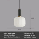 Axyaa Vintage Lantern Chandelier Striped Glass Pendant Lamp for Dining Room