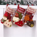 Axyaa Christmas Gift Socks Snowman Deer Santa Pattern Large Capacity Candy Bags