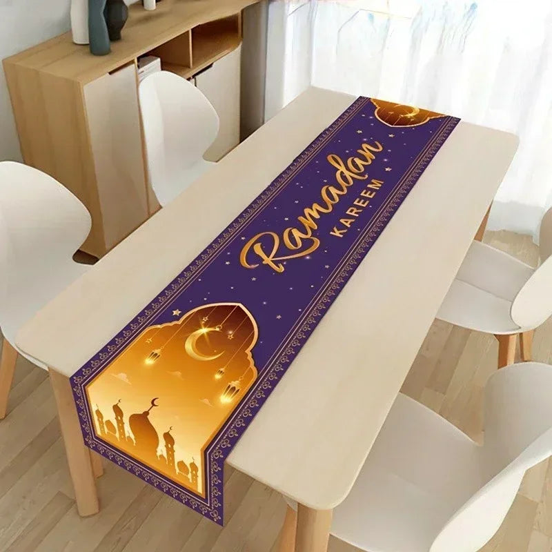 Axyaa Snowflake Cartoon Table Runner for Festive Dining Decor