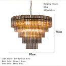 Axyaa Smokey Gray Glass Hanging Chandeliers for Dining Living Room Loft Bedroom