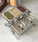 Axya Stainless Steel Buffet Pan Set with Rack and Shelf