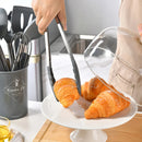Axyaa Silicone Kitchen Utensil Set with Stainless Steel Handles and Storage Bucket