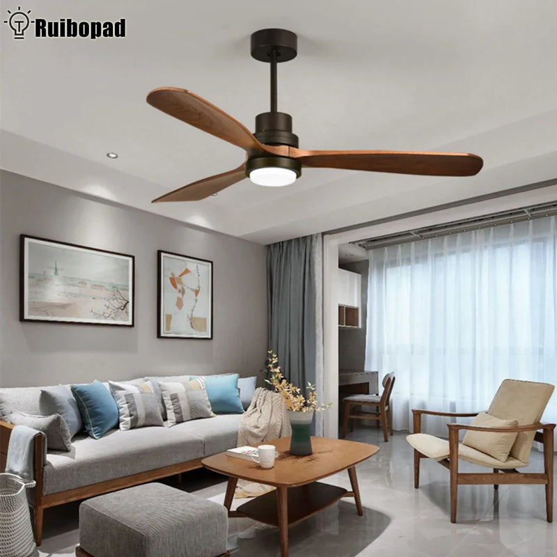 Axyaa 52" Black Retro Ceiling Fan Light Control Home Bedroom Lounge Outdoor