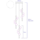 Axyaa Nordic Black Glass LED Chandelier Suspended Ceiling Light