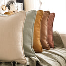 Axyaa Cotton Linen Cushion Cover Set in Peach Orange Grey Ivory for Home Décor