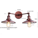 Axyaa Vintage Industrial 2-Head Wall Lights with Pull Chain Switch