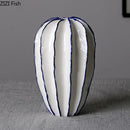 Axyaa Carambola Ceramic Vase: Decorative Porcelain Floral Arrangement for Living Room