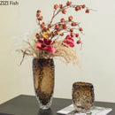 Gradient Amber Glass Vase by Axyaa for Living Room Flowers Arrangement