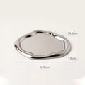 Axyaa Silver Ceramic Storage Tray for Home Decor and Organization