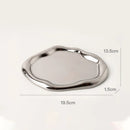 Axyaa Silver Ceramic Storage Tray for Home Decor and Organization