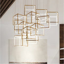 Axyaa Cube LED Pendant Chandeliers for Modern Living Room, Kitchen Island, and Stair Loft