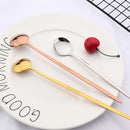 Axyaa Gold Cutlery Set: 6Pcs Long Handle Spoons for Coffee, Tea, Juice, Ice Cream