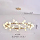 Axyaa White Glass Ball Black Gold Chandelier Bubble Hanging Lights