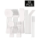 Axyaa Stainless Steel Cutlery Set - 30 Pieces, Black Dinnerware Flatware Set