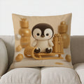 Axyaa Snowman Balloons & Gift Pillow Cover for Sofa, Bedroom, Car
