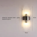 Axyaa Clear Crystal LED Wall Sconces for Bedroom, Stainless Steel Wall Lights for Dining Room