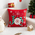 Axyaa Christmas Red Santa Claus Embroidered Cushion Cover - Home Decor