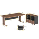 Axyaa 63" L-Shaped Executive Desk with File Storage Cabinet for Home Office