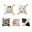 Axyaa Halloween Ghost Pumpkin Embroidered Pillow Cover, 45x45cm, Festive Living Room Decor