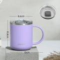 Axyaa Stainless Steel Double-Layer Water Cup with Lid for Home & Office